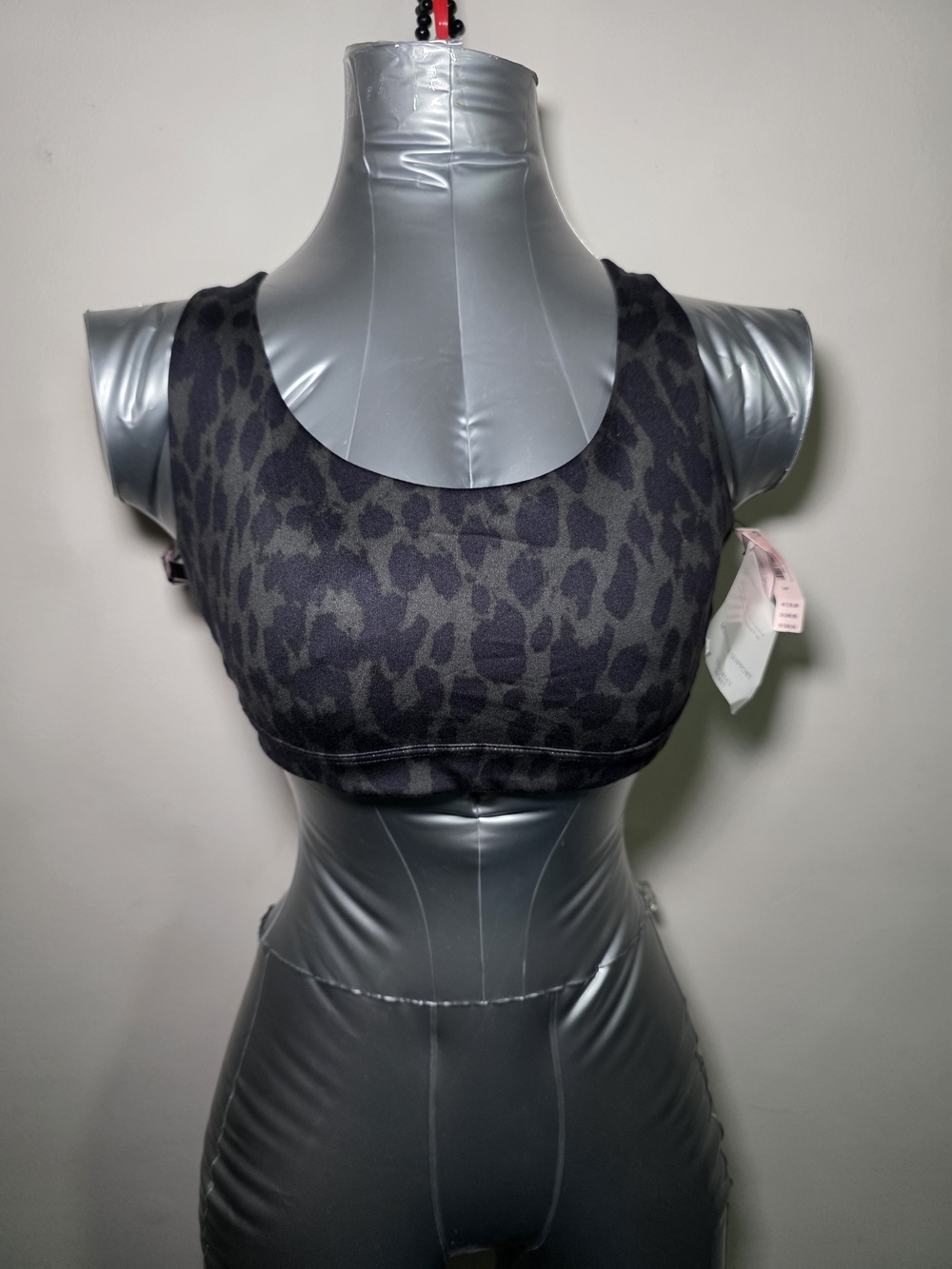 Victoria's Secret Black Charcoal Leopard Print Sports Bra